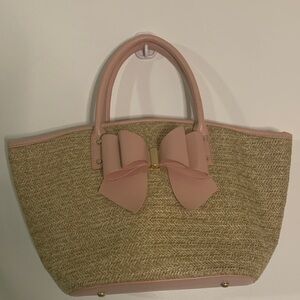 Elegant Pink and Tan Women's Tote Bag
